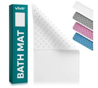 Vive Bath Mat, Non Slip - Shower Safety, Anti Non-Slip, Long, Extra Large Tub Matting - White, Rectangle Floor Grip - Suction Cup Traction for Kids, Baby, Elderly, Men, Women - Patented