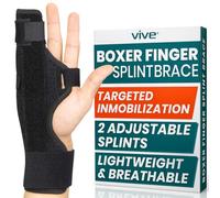 Vive Boxer Finger Splint - Supports Pinky, Ring, Middle Metacarpals and Knuckles - Right or Left Adjustable Hand Brace - Straightening for Trigger Finger, Injury, Fracture, Broken, Tendonitis (8 inch)