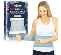 Vive Cold Back Brace - Ice Pack Therapy Reusable Gel Wrap for Injuries - Hot or Cool Lower Compression Pain Relief with Flexible Strap - Large Adjustable Belt Heat Support for Sciatica, Herniated Disc