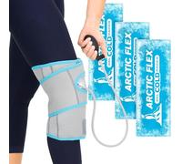 Vive Compression Knee Ice Wrap - Reusable Brace with Air Pump - Hot/Cold Therapy for Men, Women, Pain Relief, Swelling and Recovery Support - Adjustable and Inflatable Pack for Sports Injury Sprains