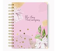 VIVE CON STYLE A5 Christian Notebook 'Be Strong and Courageous' - 240 Pages, Lined, Ruled, Hardcover, A5 Notepad Journal - Christian Gift for women
