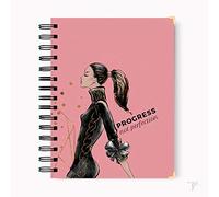 VIVE CON STYLE A5 Personalised Custom Notebook GIFT Quote 'Progress Not Perfection' - 300 Pages, Hardcover, A5 Notepad Journal - Latte