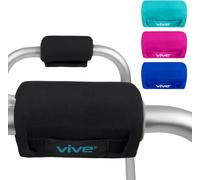Vive Crutches Handle Pads - Hand Grips for Walkers, Zimmers - Crutch Padded Covers - Soft Cushion Padding Medical for Folding Rolling Wheelchair, Rollator Handle, Senior, Elderly Grippers (Black)