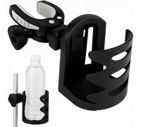 Vive Cup Holder - Attachable Cupholder for Stroller, Wheelchair, Desk, Water Bottle, Coffee Mug, Drink Glass & Can - Adjustable Mountable Clip for Bike, Rollator - Large, Universal & Portable w/Clamp