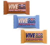 Vive Dark Chocolate Coated Mixed Box Protein Bites - Vegan - High Fibre Mini Protein Bars - Pack of 21