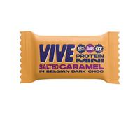 Vive Dark Chocolate Coated Salted Caramel Flavour Protein Bites - Vegan - High Fibre Protein Mini Bars - Pack of 21