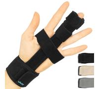 Vive Full Trigger Finger Splint - Hand and Wrist Brace Support - Adjustable Locking Straightener - Straightening Immobilizer Treatment For Sprains, Pain Relief, Arthritis, Tendonitis (Black)