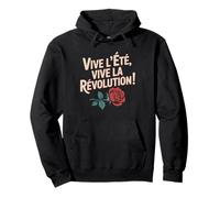 Vive l'Été Vive la Révolution Rose Graphic Design Pullover Hoodie