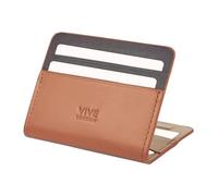 Vive London 100% Leather Credit Card Holder - RFID Blocking Slim Wallets for Men - Magnetic Closure Bifold Card Wallet Men with 8 Card Holder & Cash Slots - Minimalist Wallet with Elite Gift Box