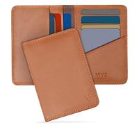 Vive London Genuine Leather Credit Card Holder - RFID Blocking Slim Wallets for Men - Handmade Vertical Bifold Card Wallet Men with 7 Card Holder & 2 Cash Slots - Minimalist Wallet with Elite Gift Box