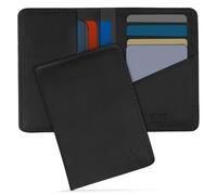 Vive London Genuine Leather Credit Card Holder - RFID Blocking Slim Wallets for Men - Handmade Vertical Bifold Card Wallet Men with 9 Card Holder & 2 Cash Slots - Minimalist Wallet with Elite Gift Box