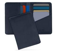 Vive London Genuine Leather Credit Card Holder - RFID Blocking Slim Wallets for Men - Handmade Vertical Bifold Card Wallet Men with 7 Card Holder & 2 Cash Slots - Minimalist Wallet with Elite Gift Box