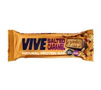 Vive Vegan Protein Salted Caramel Bar - 100% Plant Based High Protein - Natural Sugar Chocolate Coated Snack - Pack of 12