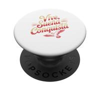 Vive Sueña Conquista Spanish Motivational Quote Design PopSockets Adhesive PopGrip