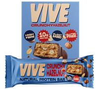 Vive Vegan Hazelnut Protein Bar - High Protein Chocolate Coated, Plant-Based, Dairy-Free Snack - Pack of 12
