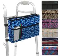 Vive Walker Bag - Water Resistant Accessory Basket Provides Hands Free Storage for Folding Walkers - Attachment Fits Wide (Blue Camo)