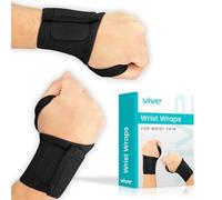 Vive Wrist Wraps Brace - Tendonitis Support for Carpal Tunnel Arthritis - Sprained Pain Protection Sleeve - Weightlifiting and Calisthenics Compression Stabilizer - Fitness for Women, Men - Adjustable