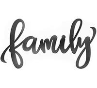Vivegate Metal Family Signs for Home Decor Wall, 17.4"X9.1" Black Family Decor Sign Heavy Iron Happy Family Wall Art Cut Out Plaque Family Wall Decor