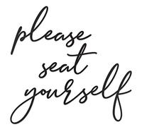 Vivegate Please Seat Yourself Metal Wall Decor - 16"X16" Black Modern Please Seat Yourself Metal bathroom sign For Hanging Home Wall Décor