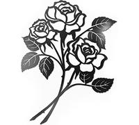 Vivegate Rose Wall Decor Black Metal Art - Rose Flower Wall Decor Black Metal Wall Decor for Living Room Giant Roses (Medium - 38X30 cm)