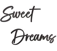 Vivegate Sweet Dreams Metal Sign Wall Art Decor - 35"X8" Black Modern Sweet Dreams Farmhouse Signs for Hanging Above Bed Wall Decor for Bedroom