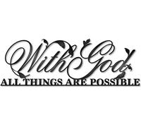 Vivegate With God All Things Are Possible Sign Metal Wall Decor, 18"X12" Inch Religious Scripture Black Christian Bible Verses Everthing Is Possible with God Bibical Wall Hanging Decoration