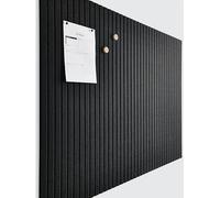 VIVELDA Large Cork Board - Black Felt Alternative, Slat Wall Paneling, Bulletin Board Tiles for Office Wall Decor, Push Pin Organizer - 12-Pack