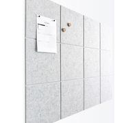 VIVELDA Large Cork Board for Office Black Felt Board Alternative - Felt Bulletin Board Tiles for Office Wall Decor, Push pin Board Wall Organizer for Office - Pack of 12 (Marble White)