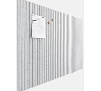 VIVELDA Large Cork Board for Office Black Felt Board Alternative - Slat Wall Paneling, Felt bulletin board tiles for office wall decor, Push pin board Wall organizer for office -12-Pack (Marble White)
