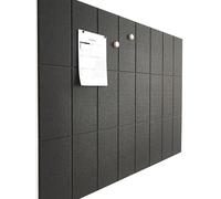 VIVELDA Large Cork Board for Office - Pack of 24 - Black Felt Board Alternative - Felt Bulletin Board Tiles for Office Wall Decor, Push pin Board Wall Organizer for Office (Black)