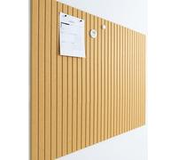 VIVELDA Large Cork Boards for Walls Black Felt Alternative - Slat Wall Paneling, Bulletin Board Tiles for Home Decor, Push Pin Corkboard Organizer for Office or Classroom-12-Pack Panel Kit (Mustard)