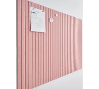 VIVELDA Large Cork Boards for Walls Black Felt Alternative - Slat Wall Paneling, Bulletin Board Tiles for Home Decor, Push Pin Corkboard Organizer for Office or Classroom-12-Pack Panel Kit (Coral)