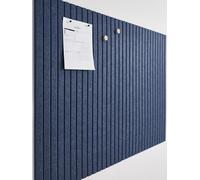 VIVELDA Large Cork Boards for Walls Black Felt Alternative - Slat Wall Paneling, Bulletin Board Tiles for Home Decor, Push Pin Corkboard Organizer for Office or Classroom-12-Pack Panel Kit (Indigo)