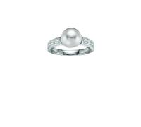Viventy Ladies' Ring 925 Sterling Silver 1 Synthetic Pearl White 6 Cubic Zirconia White EU Size 56 mm (17.8) 762071