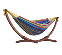 Vivere Double Cotton Hammock With Solid Pine Stand (260Cm) - Tropical