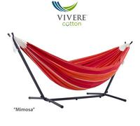 Vivere Double Cotton Hammock With Stand (250Cm) - Mimosa