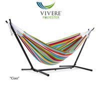Vivere Double Polyester Hammock with Stand (250 cm) - Ciao