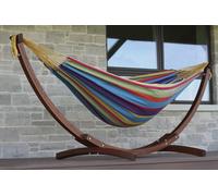 Vivere Tropical Double Hammock with Wooden Stand