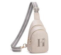 Viverte Crossbody Bags for Women Initial Sling Bag Cross Body Fanny Packs Personalized Gifts for Mom Women Wife, Cloud Gray, 6.69 x 2.95 x 10.23 inches, H