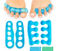 VIVEsole Toe Stretchers Separators (4 Pack) - Gel Therapeutic Spa Spacer Spreaders for Bunions, Overlapping Hammer Toe, Yoga, Plantar Fasciitis, Nail Polish, Correct Pain Cushion