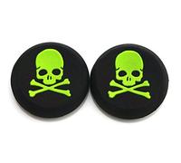 Vivi Audio® Thumb Stick Grips Cap Cover Joystick Thumbsticks Caps for PS4 Xbox ONE Xbox 360 PS3 PS2 Green Skull