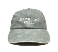 Vivian Flytrap Unisex Art Will Save Us All Embroidered Low Profile Dad Baseball Cap - Washed Sage Green - One Size