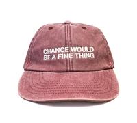 Vivian Flytrap Unisex Chance Would Be A Fine Thing Embroidered Low Profile Dad Baseball Cap - Washed Red - One Size
