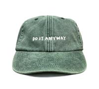 Vivian Flytrap Unisex Do It Anyway Embroidered Low Profile Dad Baseball Cap - Washed Bottle Green - One Size