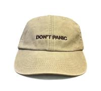 Vivian Flytrap Unisex Don't Panic Embroidered Low Profile Dad Baseball Cap - Washed Beige - One Size