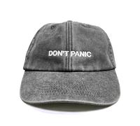 Vivian Flytrap Unisex Don't Panic Embroidered Low Profile Dad Baseball Cap - Washed Black - One Size