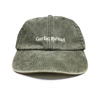 Vivian Flytrap Unisex Garlic Bread Embroidered Low Profile Dad Baseball Cap - Washed Khaki Green - One Size