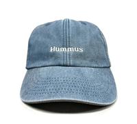 Vivian Flytrap Unisex Hummus Embroidered Low Profile Dad Baseball Cap - Washed Light Blue - One Size