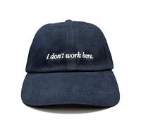 Vivian Flytrap Unisex I Don't Work Here Embroidered Low Profile Dad Baseball Cap - Flat Navy - One Size
