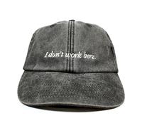 Vivian Flytrap Unisex I Don't Work Here Embroidered Low Profile Dad Baseball Cap - Washed Black - One Size